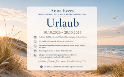 Urlaubspause vom 10. bis 20. Oktober 2026